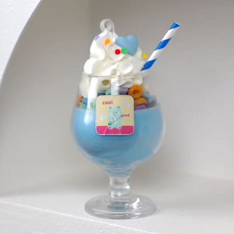 クリームソーダ型キャンドル（ブルー）